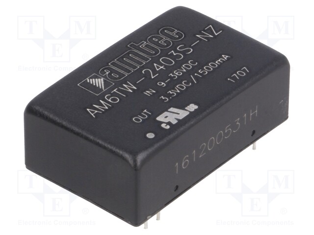 Converter: DC/DC; 6W; Uin: 9÷36V; 3.3VDC; Iout: 1.5A; DIP24; 14g