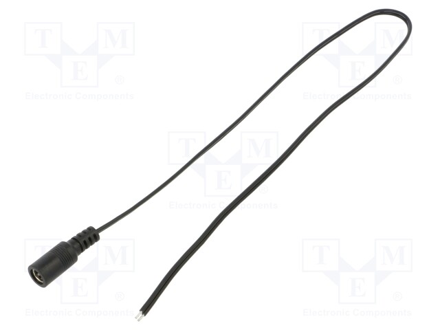 Cable; 2x0.5mm2; DC 5,5/2,5 socket; straight; black-gray,black