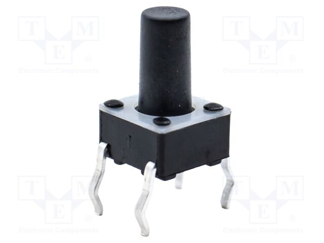 Microswitch TACT; SPST-NO; Pos: 2; 0.05A/12VDC; THT; 1.57N; 6x6x4mm