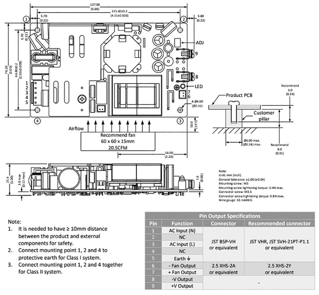 Converter: AC/DC; 180W; 85÷264VAC; Usup: 120÷370VDC; Uout: 12VDC
