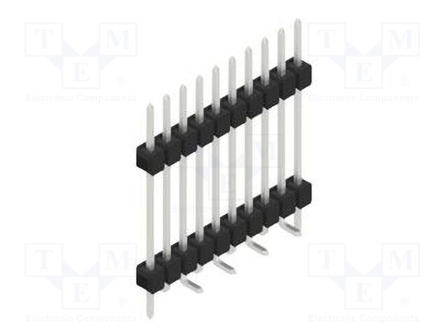 Connector: pin strips; pin header; male; PIN: 10; 2.54mm; SMT; 1x10