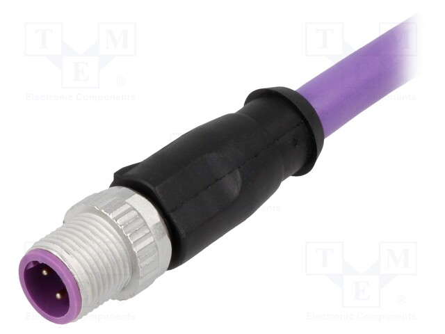 Plug; M12; PIN: 4; male; B code-Profibus; 5m; Insulation: PVC; cables