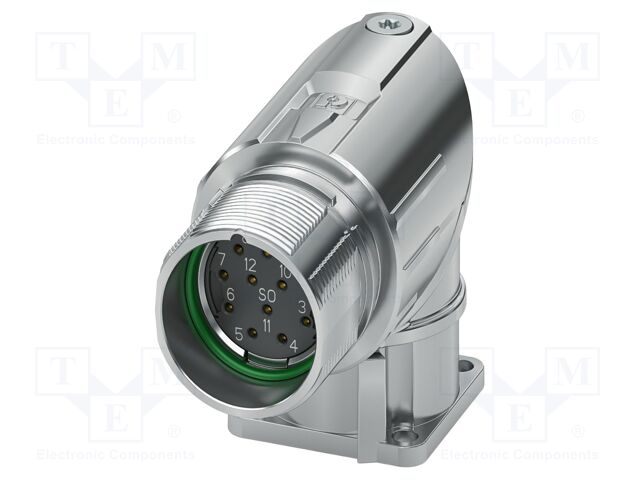 Connector: M23; socket; PIN: 12; crimped; angled; IP68; M23 PRO; 8A