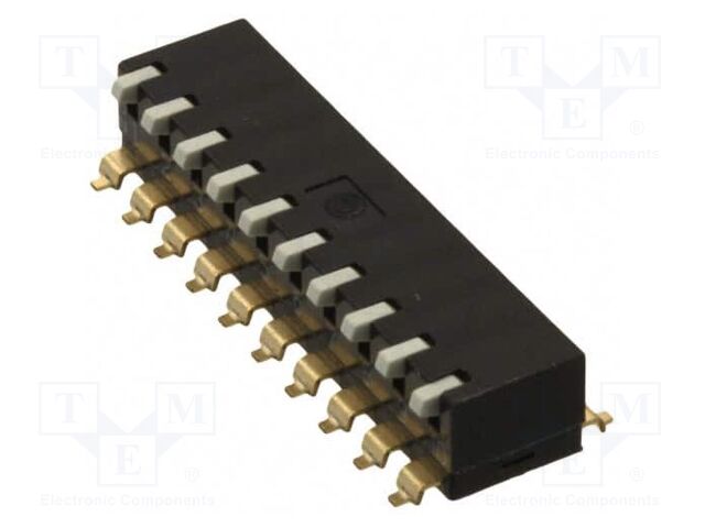 Switch: DIP-SWITCH; Poles number: 10; ON-OFF; 0.025A/24VDC; Pos: 2