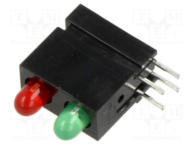 LED; in housing; 2.8mm; No.of diodes: 2; red/green; 20mA; 60°