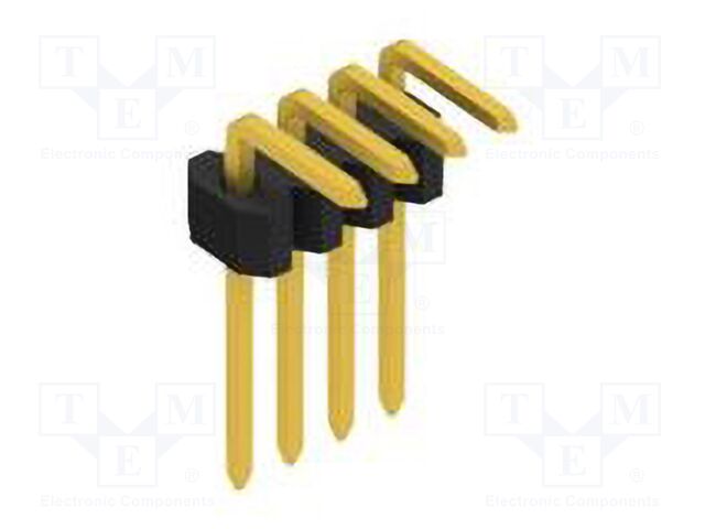 Connector: pin strips; pin header; male; PIN: 4; 1.27mm; THT; 1x4