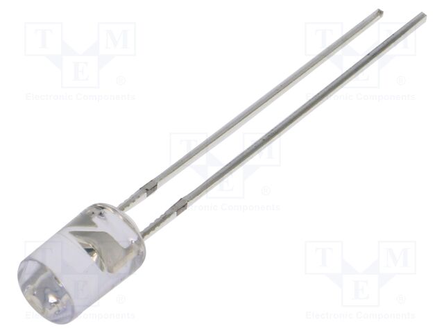 LED; red; 5mm; 220mcd; 100°; Front: flat; 1.8÷2.2VDC; No.of term: 2
