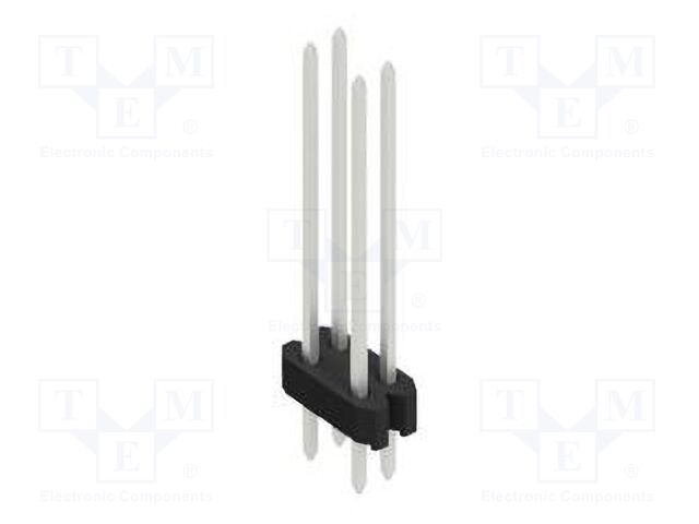 Connector: pin strips; pin header; male; PIN: 4; 1.27mm; THT; 2x2