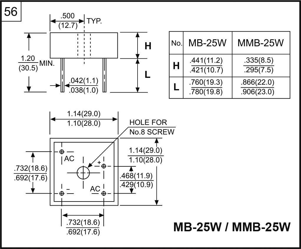 Bridge rectifier: single-phase; Urmax: 400V; If: 25A; Ifsm: 400A