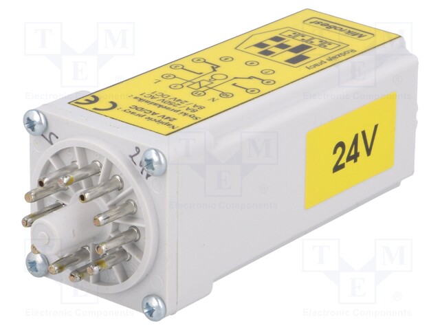 Timer; 15s÷12h; DPDT; 24VDC/8A,250VAC/8A; 24VAC; 24VDC; socket