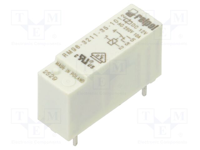 Relay: electromagnetic; SPDT; Ucoil: 12VDC; Icontacts max: 8A; RM96