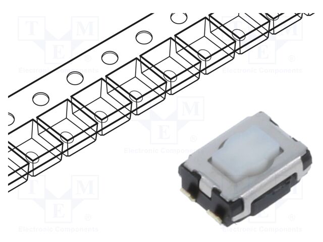 Push-button; SPST; Pos: 2; 0.02A/15VDC; SMD; none; OFF-(ON); 100mΩ