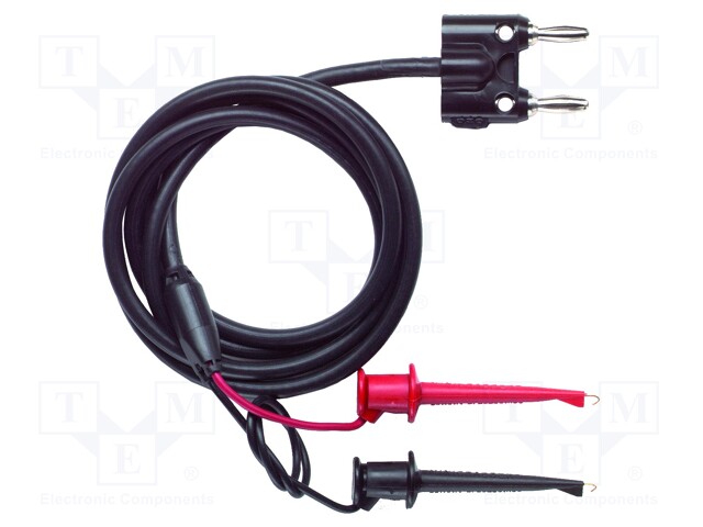 Test lead; 2x hook clip-on probe-BNC male plug; Urated: 300V