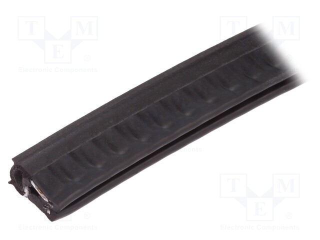 Hole and edge shield; EPDM; L: 10m; black; H: 15.5mm; W: 8.5mm