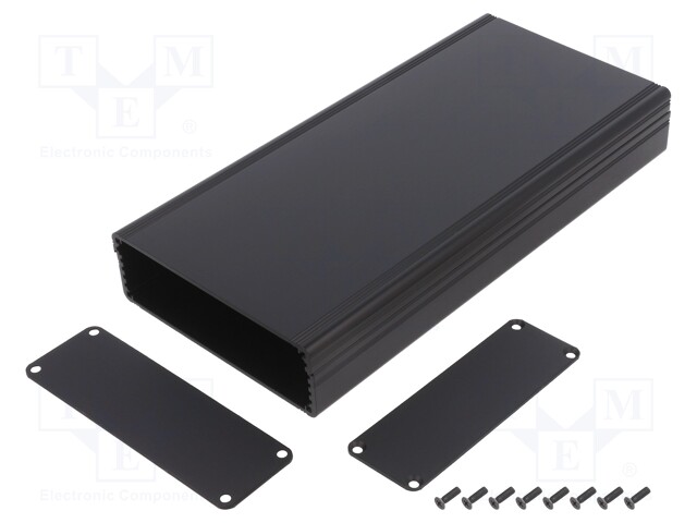 Enclosure: with panel; AKG; X: 105mm; Y: 220mm; Z: 34mm; aluminium