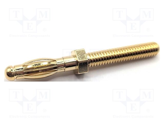 Connector: 4mm banana; plug; 35A; 40.5mm; gold-plated; M4; brass