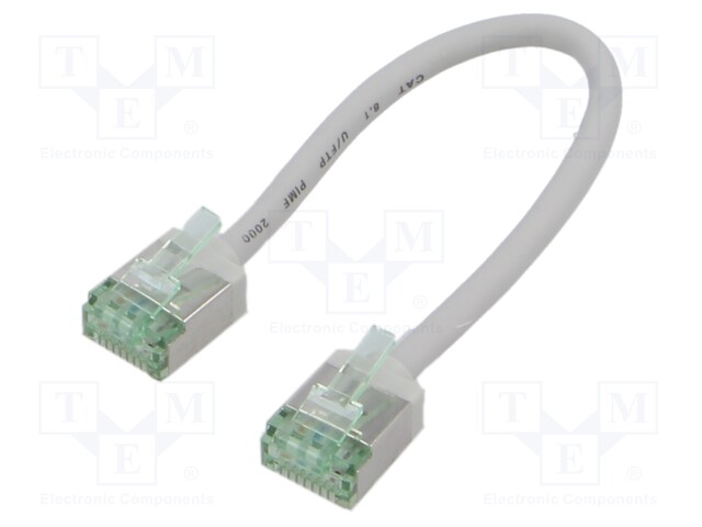 Patch cord; U/FTP; Cat 8.1; stranded; Cu; LSZH; grey; 0.15m; 32AWG