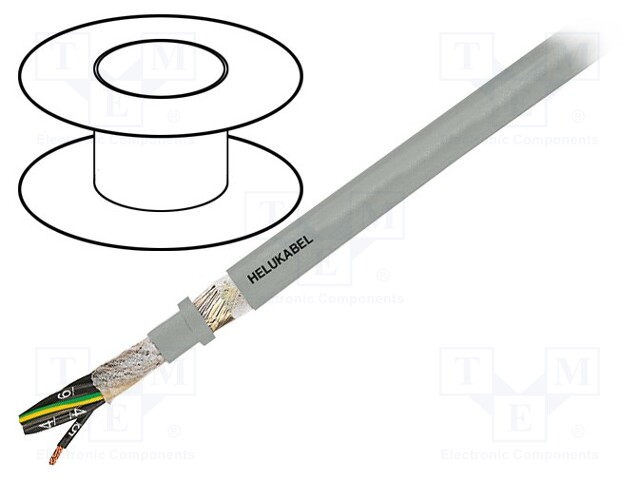 Wire: control cable; PURO-JZ-HF-YCP; 4G1,5mm2; PUR; grey; stranded