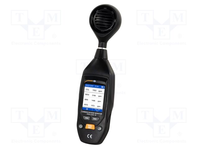 Meter: air quality; Range: 0÷9999ppm CO2; Temp: 0÷50°C