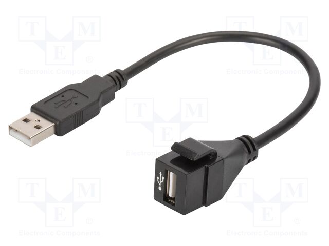 USB module; Keystone; black; push-in; USB 2.0; 160mm