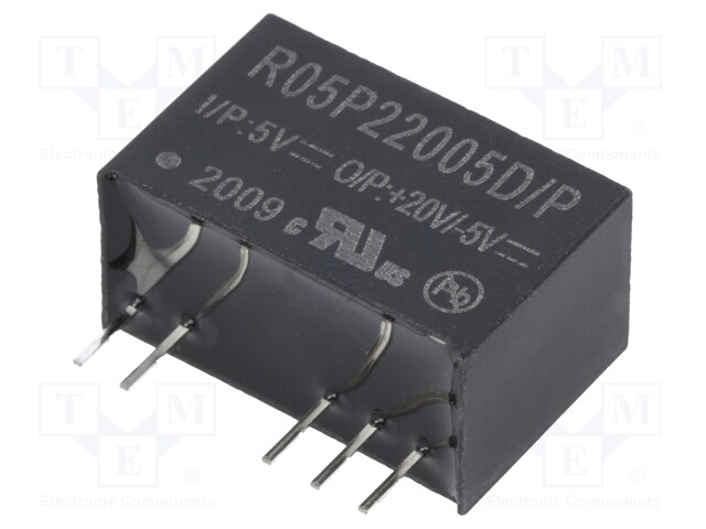 Converter: DC/DC; 2W; Uin: 4.5÷5.5V; Uout: 20VDC; Uout2: -5VDC; SIP7