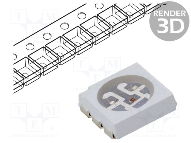 LED; SMD; 5550,PLCC6; RGB; 5x5.5mm; 120°; 1.6÷2.4/2.8÷3.6/2.8÷3.6V