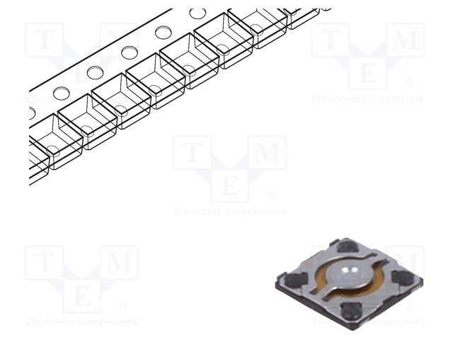 Microswitch TACT; SPST; Pos: 2; 0.02A/15VDC; SMT; 0.58mm; OFF-(ON)