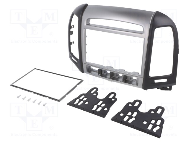 Radio mounting frame; Hyundai; 2 DIN; black-silver