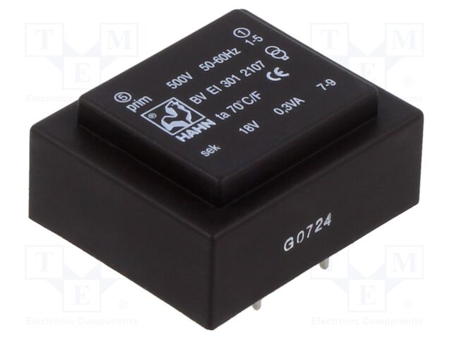 Transformer: encapsulated; 0.6VA; PCB; BVEI