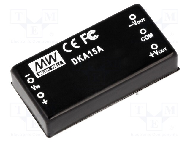 Converter: DC/DC; 15W; Uin: 9÷18V; Uout: 5VDC; Uout2: -5VDC; 2"x1"
