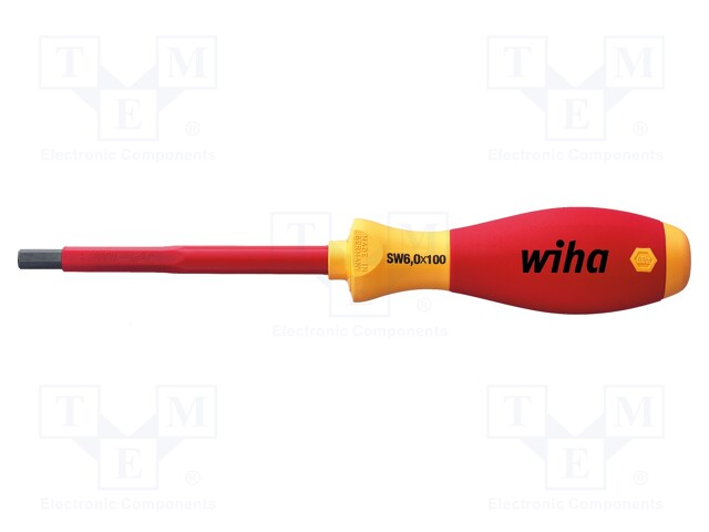 Screwdriver; insulated; Allen hex key; HEX 6mm; 1kVAC