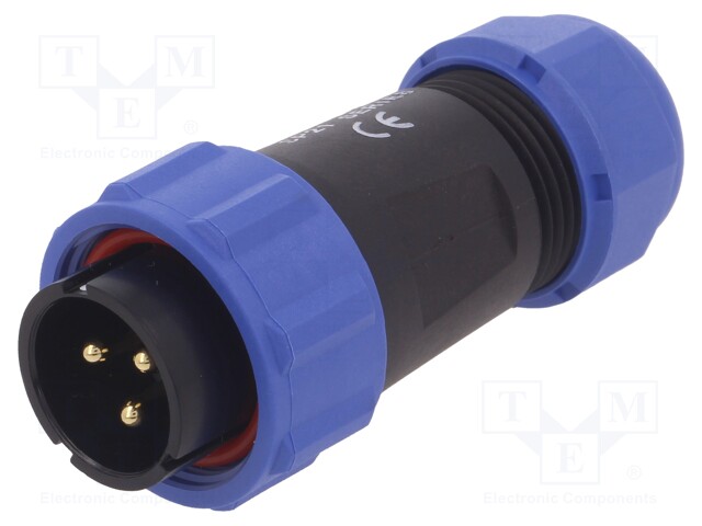 Plug; male; SP21; PIN: 3; IP68; 7÷12mm; soldering; for cable; 500V