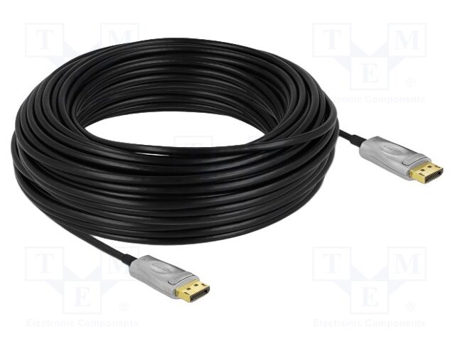 Cable; DisplayPort plug,both sides; LSZH; Len: 30m; black; silver