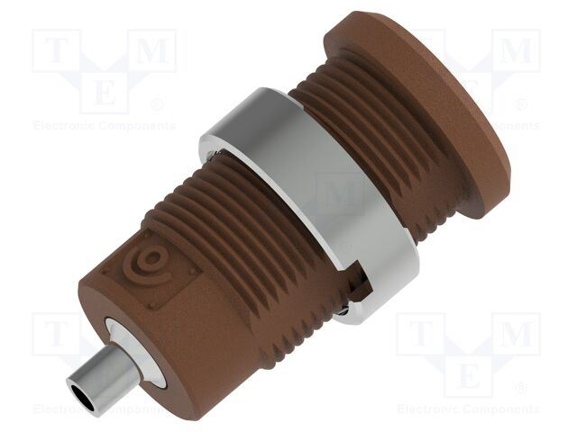Connector: 4mm banana; socket; brown; 2mm soldering hole