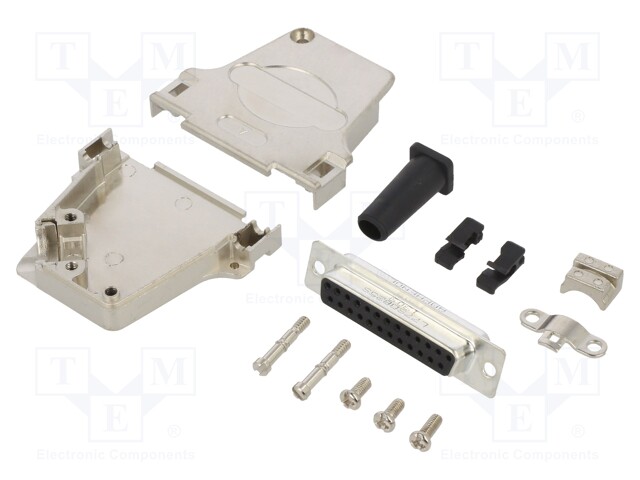 D-Sub; PIN: 25; female; shielded,with strain relief; angled 45°