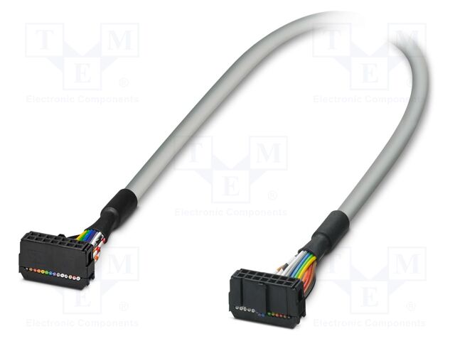 Ribbon cable with IDC connectors; IDC/FLK 14pin,both sides