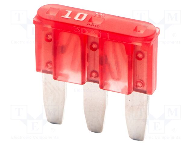 Fuse: fuse; 10A; 32VDC; automotive; 14.3mm; 14.3x3.8x15.3mm