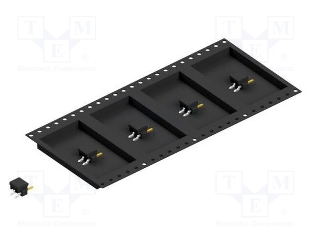 Connector: pin strips; pin header; male; PIN: 2; 2.54mm; SMT; 1x2