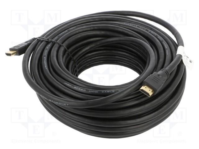 Cable; HDMI 1.4; HDMI plug,both sides; PVC; 20m; black; Core: CCS