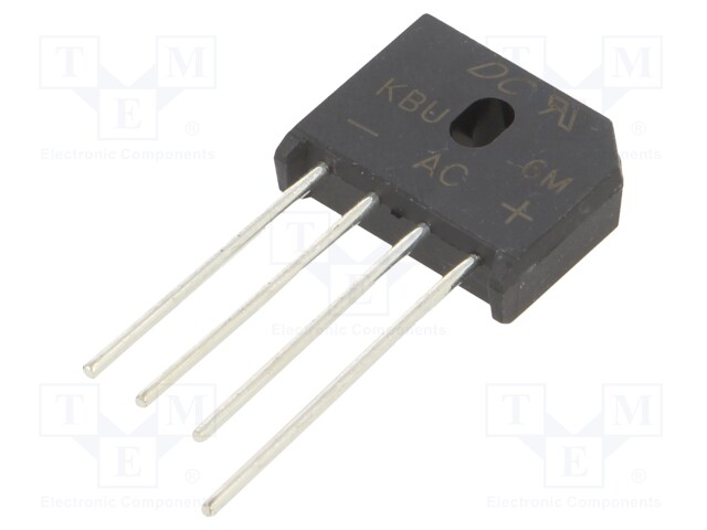 Bridge rectifier: single-phase; Urmax: 1kV; If: 6A; Ifsm: 150A; KBU