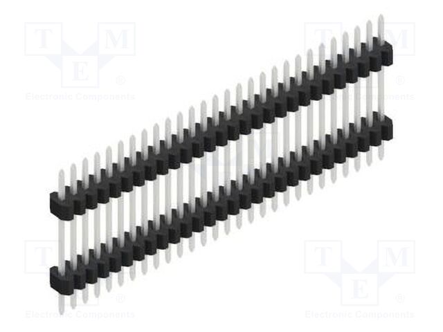 Connector: pin strips; pin header; male; PIN: 28; 1.27mm; THT; 1x28
