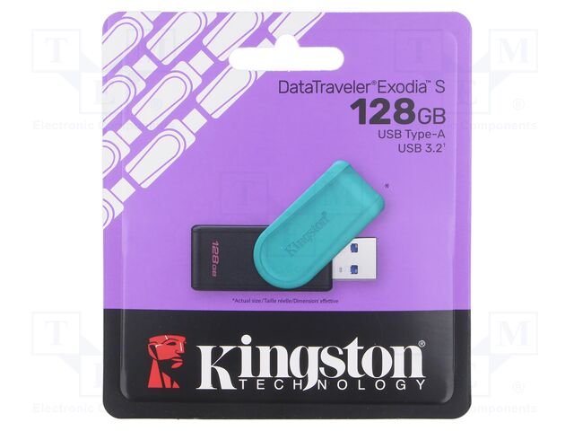 Pendrive; USB 3.2 Gen 1; 128GB; black,turquoise; USB A