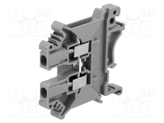 Splice terminal: rail; 0.2÷2.5mm2; ways: 1; terminals: 2; grey; 800V