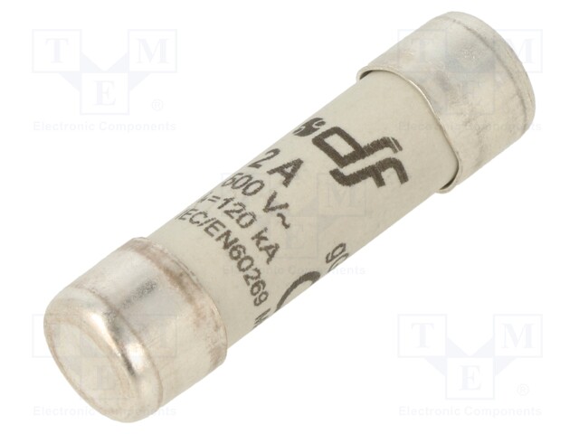Fuse: fuse; gG; 2A; 500VAC; 250VDC; ceramic,cylindrical,industrial
