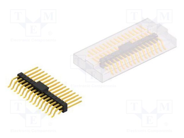 Connector: pin strips; pin header; male; PIN: 30; 2.54mm; SMT; 2x15