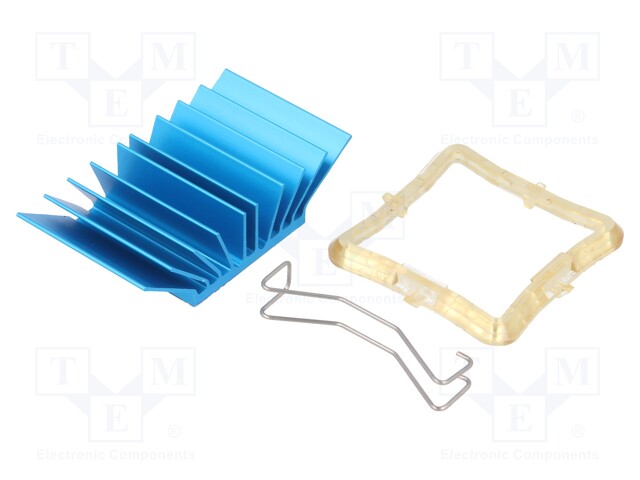 Heatsink: extruded; grilled; blue; L: 29mm; W: 29mm; H: 12.5mm