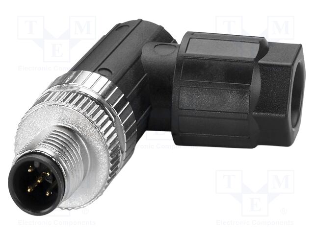 Connector: M12; plug; PIN: 5; 48V; angled; IP65; push-lock; A code; 4A