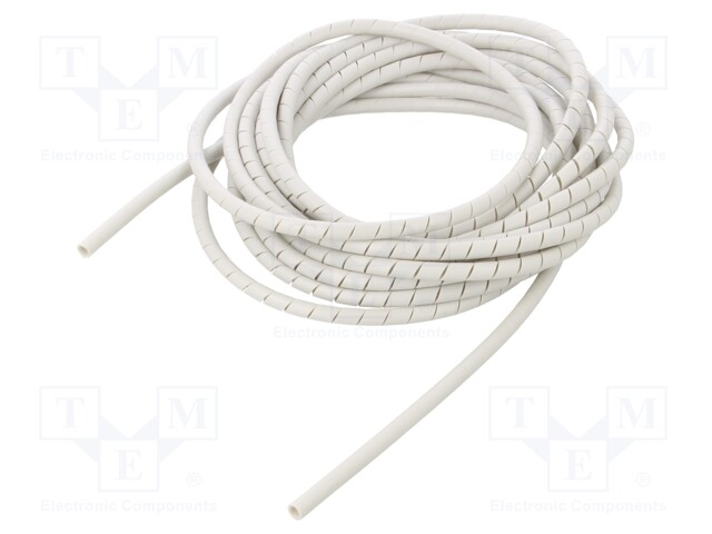 Spiral wrapping; ØBundle : 5÷20mm; polyetylene; grey; L: 5m; UL94HB