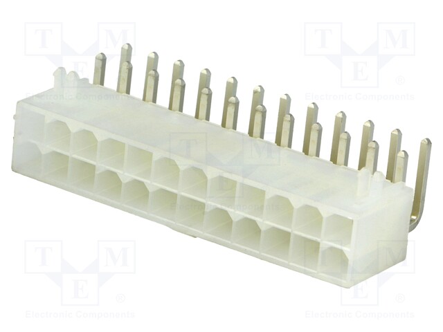 Socket; wire-board; male; Mini-Fit Jr; 4.2mm; PIN: 24; THT; PCB snap