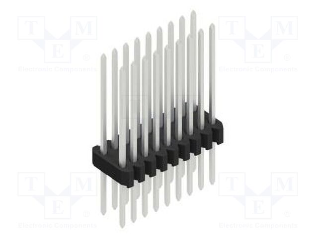 Connector: pin strips; pin header; male; PIN: 18; 1.27mm; THT; 2x9
